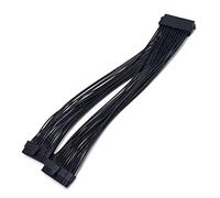 Watreketal Répartiteur d'alimentation 24 broches vers carte mère 2 ports à 2 câbles gainés pour carte mère Noir