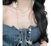 Watreketal Résine Polyvalente Chaîne De Taille Fleur/Collier Élégant Floral Bijoux Bijoux Accessoire Corps Fait À La Main Pour Les Robes Chaîne Taille En Résine Légère