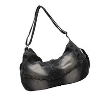 Watreketal Sac à bandoulière tendance en jean pour homme et femme - Élégant sac à bandoulière pratique en tissu avec sangle réglable pour un usage quotidien - Accessoire pour employés de bureau, Noir