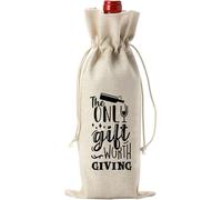 Watreketal Sac à vin en lin pour bouteilles d'adieu, ami et collègues, cadeau de départ à la retraite réutilisable, J, Beauté de masse
