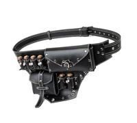 Watreketal Sac banane médiéval en cuir PU avec bouteilles de potion en liège pour magicien fantaisie cosplay et renaissances, Couleur 1, 14.43x7.8in