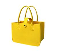 Watreketal Sac de courses pratique en feutre avec boucle et poignée, grande capacité, sac de rangement pour fermeture sécurisée, feutre pratique, jaune, One Size