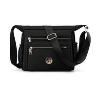 Watreketal Sac tendance pour femme léger et nylon tendance avec poches d'organisation pour toutes les situations Sac décontracté pour femme, Noir , One Size