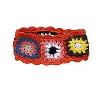 Watreketal Serre Tete,Bandana coloré au crochet, foulard tricoté pour cheveux, attache arrière pour envelopper la tête, turban pastoral de couleur assortie pour filles Photo