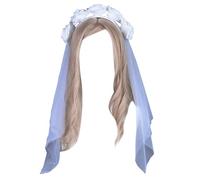 Watreketal Serre Tete,Bandeau à fleurs avec voile pour femme GhostBride Voile Costume de fête d'Halloween Jour de la mort Accessoires de coiffure
