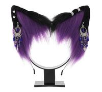 Watreketal Serre Tete,Bandeau de cosplay en fourrure de chat avec bijoux COSPLAY Halloween dessin animé accessoires de jeu de rôle accessoires de jeu de rôle de fête de bal
