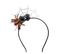 Watreketal Serre Tete,Bandeau de décoration de crâne unique avec toile d'araignée Bandeau élégant Maquillage Diffusion en direct Cerceau de cheveux Fête d'Halloween Coiffe