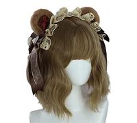 Watreketal Serre Tete,Bandeau de dessin animé en forme d'oreille d'ours, serre-tête en peluche, bandeau pour femmes, accessoires de costume de fête Cosplay, unisexe