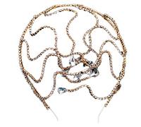 Watreketal Serre Tete,Bandeau de serpent en strass, chaîne de tête de serpent, bandeau de mariée en cristal, couronne de Medusa, bandeau de tête de serpent