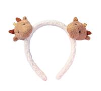 Watreketal Serre Tete,Bandeau de vache en peluche 3D pour femmes et filles, accessoires pour cheveux en fausse laine d'agneau, bandeaux d'animaux en peluche de dessin animé, couvre-chef de maquillage