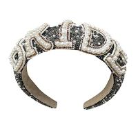 Watreketal Serre Tete,Bandeau élégant avec perle blanche pour mariée, couronne de mariage brillante avec lettre BRIDE en perles blanches pour femme, fournitures de mariage