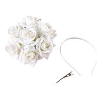 Watreketal Serre Tete,Bandeau fascinateur pince à cheveux simulation fleur de rose bandeau de mariée coiffes florales coiffures de fête de mariage