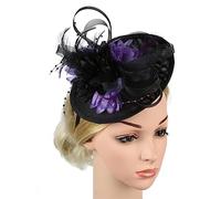 Watreketal Serre Tete,Bandeau Fascinator Tea Party KentuckyDerbyHat pour femmes Coiffe à fleurs en maille Chapeau de robe Dame Mariage Bowler