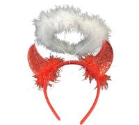 Watreketal Serre Tete,Bandeaux de diable lumineux, cerceau de cheveux en corne cool de dessin animé noir, accessoires de cheveux écrasants, accessoires de photo de cosplay de fête