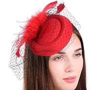 Watreketal Serre-tête, bibi pour femme, pour thé, fête, pilulier chapeau cocktail fleur voile maille