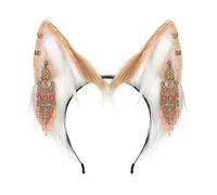Watreketal Serre Tete,Cerceau à cheveux en forme d'oreille de loup avec franges, décoration de boucle d'oreille, support de cheveux, couvre-chef de fête de cosplay pour adolescents et adultes