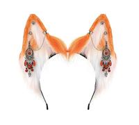Watreketal Serre Tete,Cerceau à cheveux en forme d'oreille de loup avec franges, décoration de boucle d'oreille, support de cheveux, couvre-chef de fête de cosplay pour adolescents et adultes