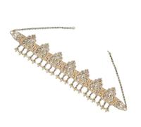 Watreketal Serre Tete,Chaîne de tête de mariage arabe avec strass, diadèmes ethniques creux, chaîne de tête, chaîne de front, ornement de cheveux de front en cristal