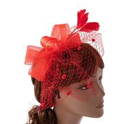 Watreketal Serre Tete,Chapeau de fête de thé pour femmes, bandeau, nœud papillon, fascinateurs avec voile, chapeau pilulier, chapeau de cocktail, chapeau de fête de thé, voile, maille