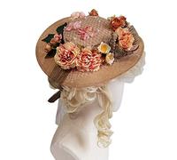 Watreketal Serre Tete,Chapeau de plage anti-UV pour décoration florale, chapeau de soleil réglable pour fête de thé, bord de mer en vacances