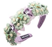 Watreketal Serre Tete,Coiffe à la mode avec couvre-chef à fleurs Faites une coiffure de déclaration Bandeau Postiches adaptés à diverses coiffures