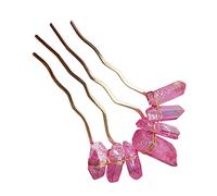 Watreketal Serre Tete,Coiffe de sorcière en cristal naturel, épingle à cheveux créative pour femmes, accessoires pour cheveux arc-en-ciel pour costumes de fête de mariage
