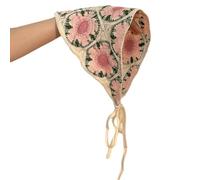 Watreketal Serre Tete,Foulard à fleurs tricoté pour femme, bandeau creux de printemps, bandeau décoratif, festival de musique, bandeau photo