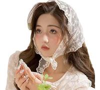 Watreketal Serre Tete,Joli bandana en dentelle transparente pour cheveux, foulard à nouer dans le dos, motif floral, petit turban frais pour filles, accessoires photo