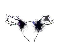 Watreketal Serre Tete,Serre-tête gothique clignotant en forme de bois de cerf pour enfants et adultes, déguisement de fête, bandeau lumineux du jour de la mort, accessoires d'Halloween