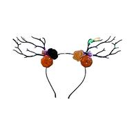 Watreketal Serre Tete,Serre-tête gothique clignotant en forme de bois de cerf pour enfants et adultes, déguisement de fête, bandeau lumineux du jour de la mort, accessoires d'Halloween