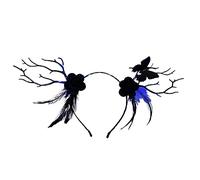 Watreketal Serre Tete,Serre-tête gothique clignotant en forme de bois de cerf pour enfants et adultes, déguisement de fête, bandeau lumineux du jour de la mort, accessoires d'Halloween