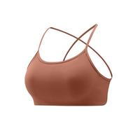 Watreketal Soutien-gorge athlétique respirant sans couture pour améliorer la ventilation et l'entraînement essentiel pour la pratique du yoga, du dos et du fitness, marron, XL