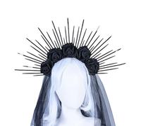 Watreketal SunGoddess Serre-tête pour femme VirginMarie Halloween Fleur Rose Serre-tête pour fête, déguisement, bandeau de mariage