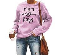 Watreketal Sweat-shirt pour femme avec lettres d'automne mignonnes et cœurs imprimés à manches longues et col rond - Pull sans capuche, C, M