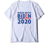 Watreketal T-shirt à manches courtes pour femmes et hommes 2020 avec lettres de campagne présidentielle imprimées, col rond, élections démocrates, streetwear, tailles S à 3XL, hauts amples pour les