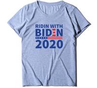 Watreketal T-shirt à manches courtes pour femmes et hommes 2020 avec lettres de campagne présidentielle imprimées, col rond, élections démocrates, streetwear, tailles S à 3XL, hauts amples pour les