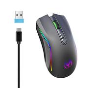 Watreketal T69 2 4G Mice WIRESSE Mice sans Fil Portable PORTATIQUE Monde Gaming 4800DPI pour Business Travail Office Home School Gift RVB Souris Illuminée