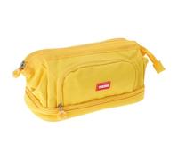 Watreketal Trousse à crayons en toile portable pour filles, garçons, adolescents, école, stylo multifonction, grande capacité, jaune