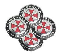 WatSKY 4 pièces Voiture Cache moyeux Stickers, pour Resident Umbrella Evil 56MM Jante Capuchons Centre Roue Badge décoration Imperméable Anti poussière