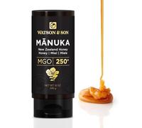 Watson & Son Miel de Mānuka Watson & Son de Nouvelle-Zélande, Miel de Mānuka MGO 250+ Squeezy, brut et non filtré, certifié, primé, au goût et à la texture onctueuse, 340 g