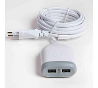 Watt-and-CO Câble d'extension de 3 m avec 2 x USB 4,8 A Charge Ultra Rapide - Blanc