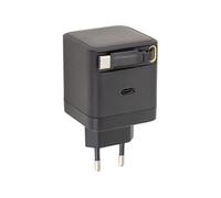 Watt and Co - Chargeur USB-C 65W + câble rétractable 70cm - noir