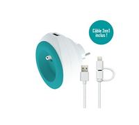 Watt and Co - Prise Bewatt avec chargeur USB - turquoise -