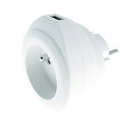 Watt and Co Prise BEWATT + Chargeur USB Blanc | Prise BEWATT + chargeur USB Blanc, prise française de type E