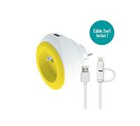 Watt and Co - Prise BEWATT + chargeur USB Jaune G
