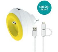 Watt and Co - Prise BEWATT + chargeur USB Jaune G