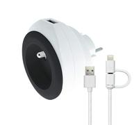 Prise WATT AND CO Chargeur USB noir et cable 3 en1