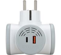 Watt & Co Biplite Multiprise rotative 2 prises 16A + 2 USB - Gris