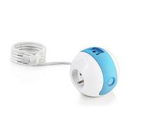 Watt & Co MP-WATTBALL02 Multiprise 1 x 16A + 1 x 6A + USB 2,1 mA Bleu WCO_WATTBALL02