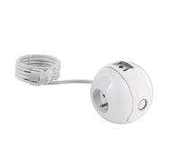 Watt&Co - Multiprise Multimédia WATTBALL 2P 16A + 1P 6A + USB 2.1A Blanche